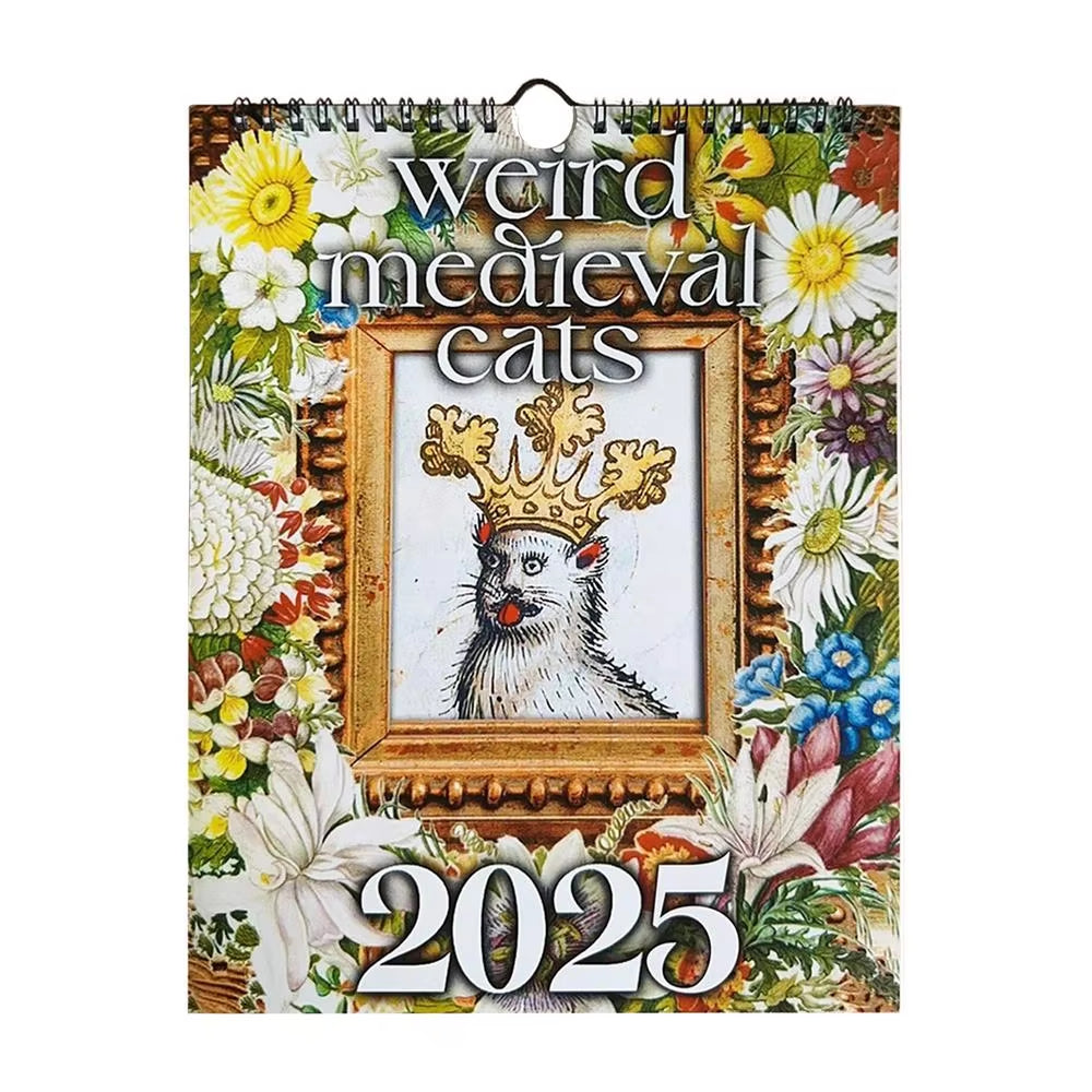 2025 New Pissed-Off Cat English Calendar Wall Calendar Cute Desk Accessories Office Supplies Every Day Can Be Celebrated