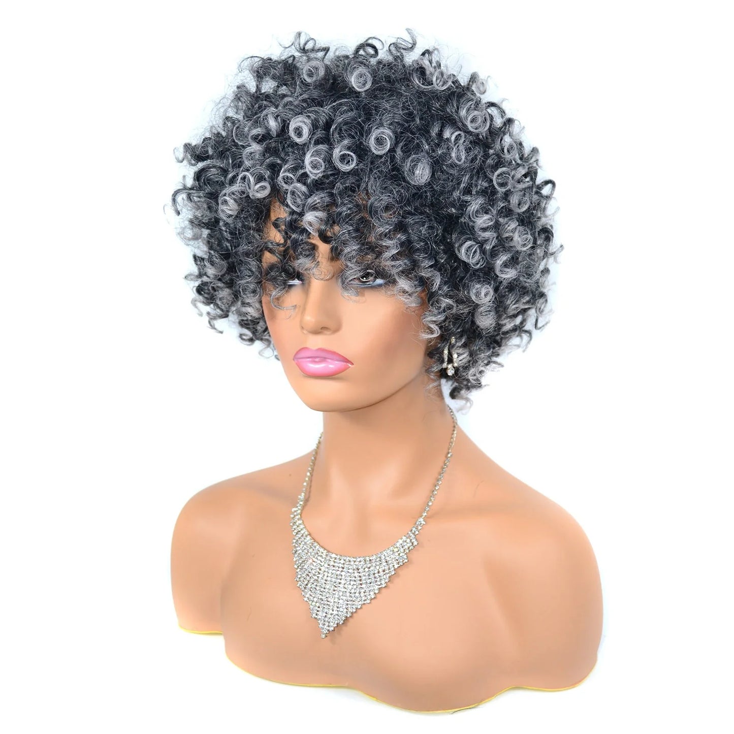 Black Synthetic Curly Wigs for Women Short Wig African American Natural Wigs for Women Black