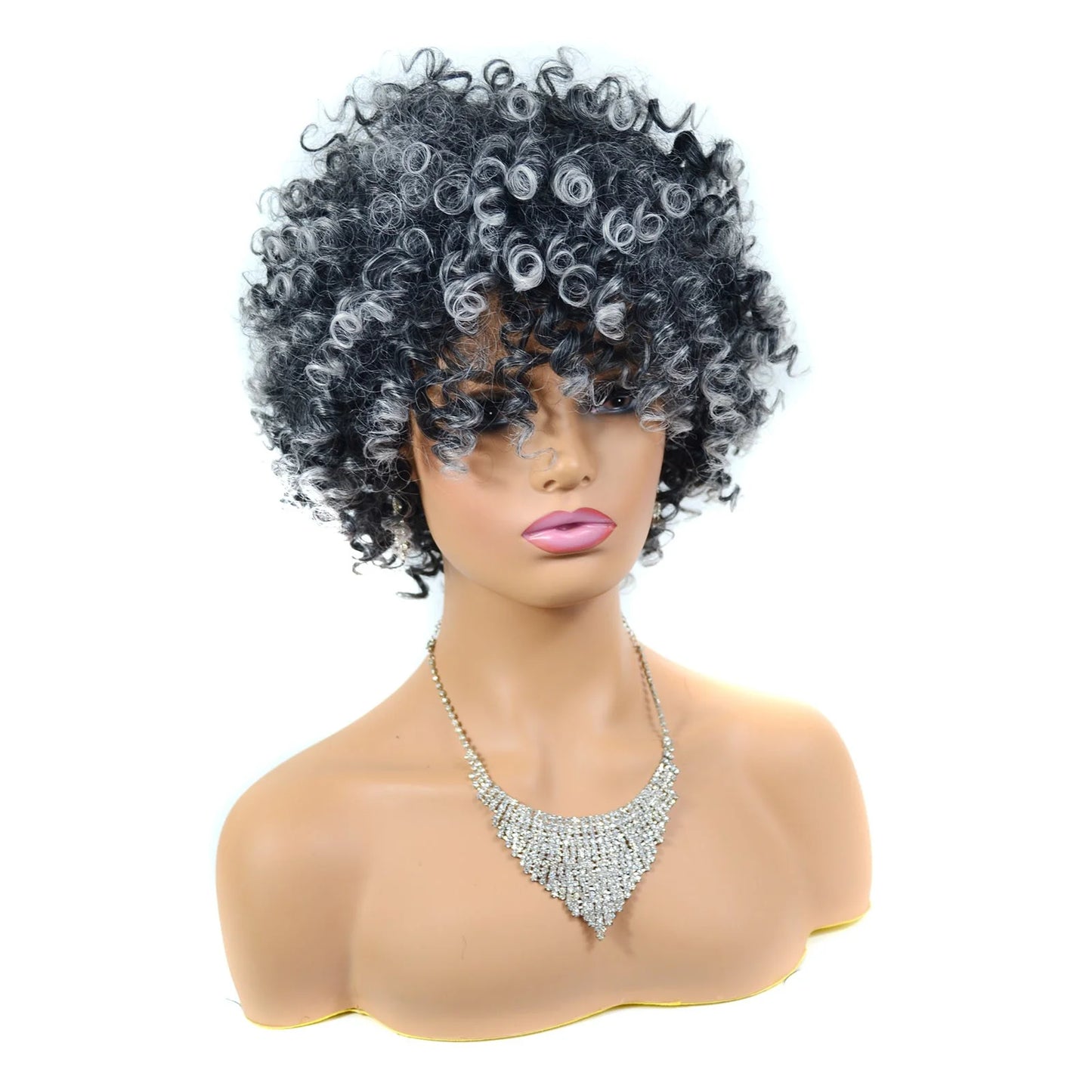 Black Synthetic Curly Wigs for Women Short Wig African American Natural Wigs for Women Black