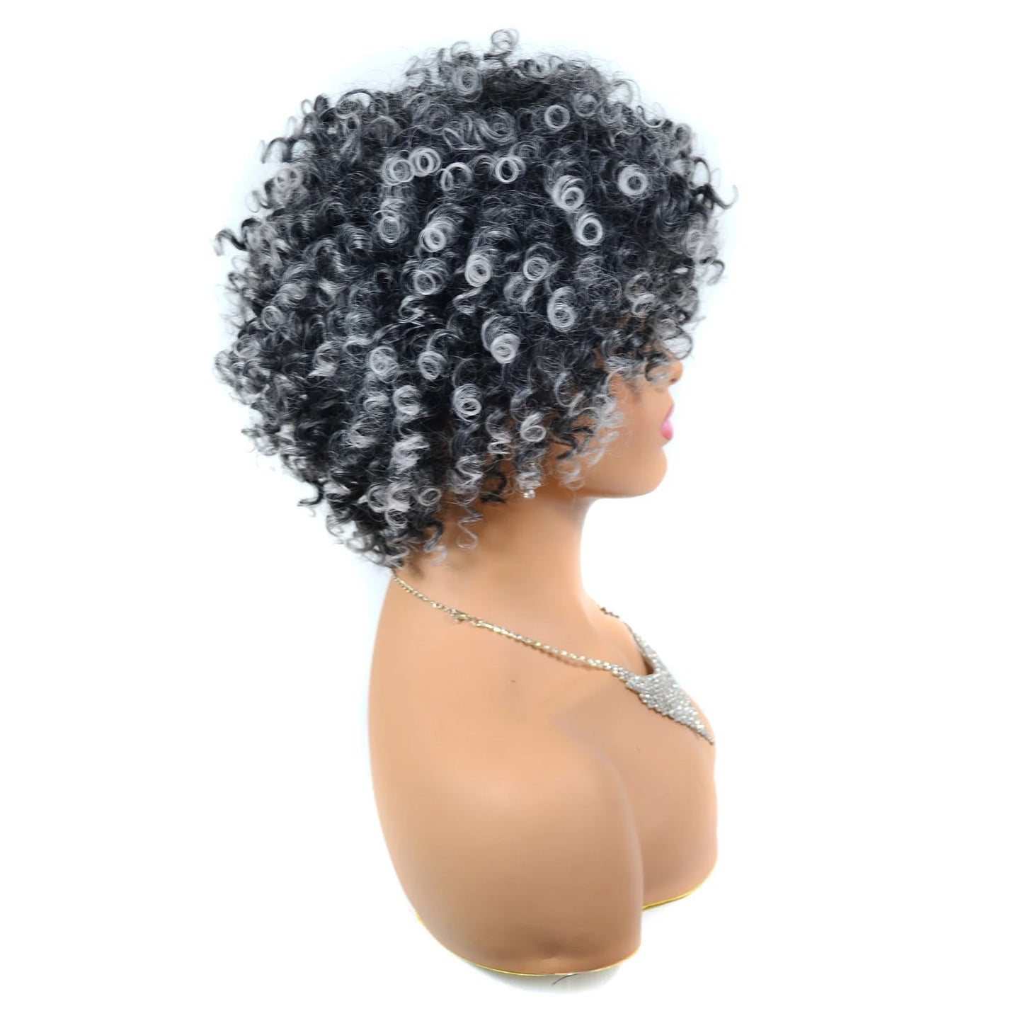 Black Synthetic Curly Wigs for Women Short Wig African American Natural Wigs for Women Black