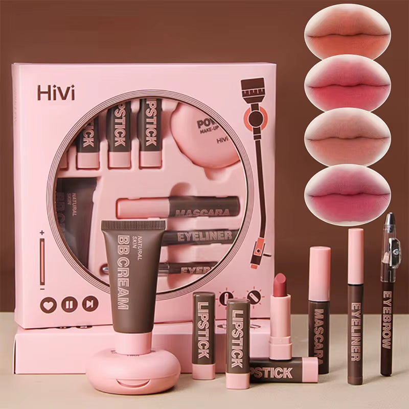 Makeup Gift Box Set Powder Glue Record Limited Lipstick Eyeliner,All-In-One Makeup Kit for Valentine'S Day Makeup Cosmetic