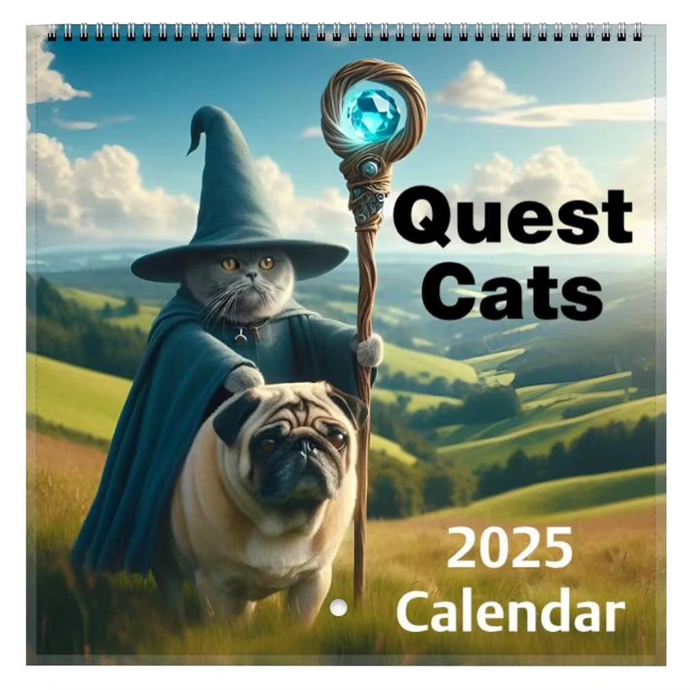 2025 New Pissed-Off Cat English Calendar Wall Calendar Cute Desk Accessories Office Supplies Every Day Can Be Celebrated