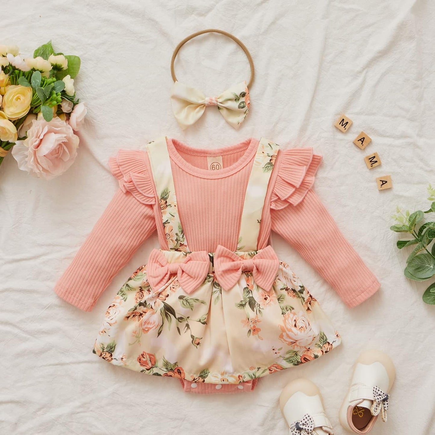 Infant Baby Girl Bodysuits Romper Lace Sweater Onesie Shorts Ruffle Long Sleeve Newborn Fall Winter Clothes