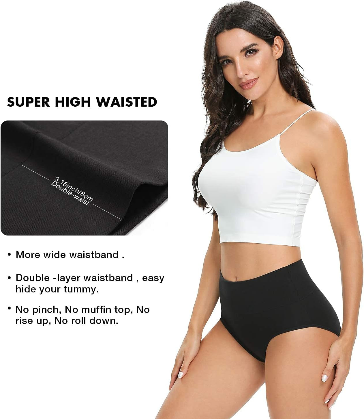 Womens Underwear Cotton Briefs - High Waist Tummy Control Panties for Women Postpartum Underwear Soft